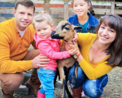 A family on a day out