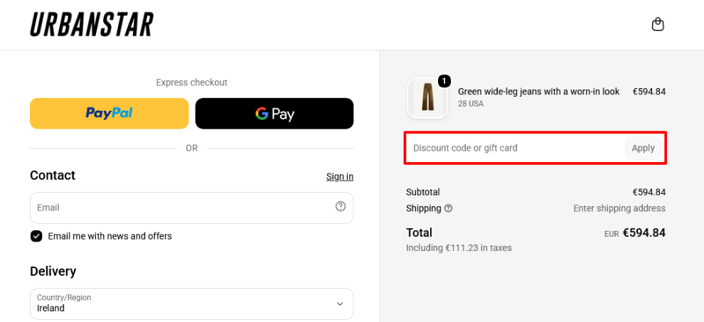 Paste your code in the red box and watch your total deduct