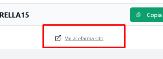 collegamento diretto al sito ufficiale efarma dove poter inserire un buono sconto efarma