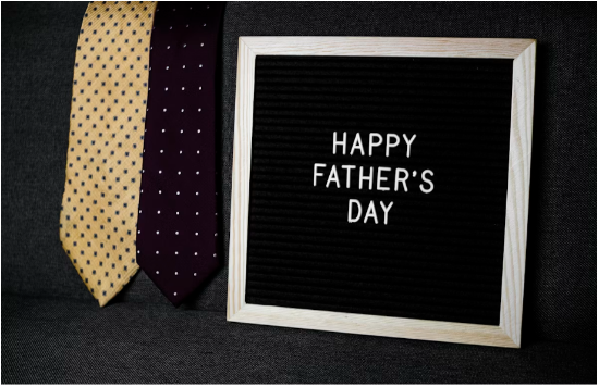 A Father's Day signage rested on a couch