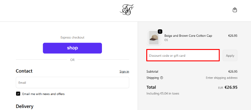 SIKSILK promo code box highlighted by a red box