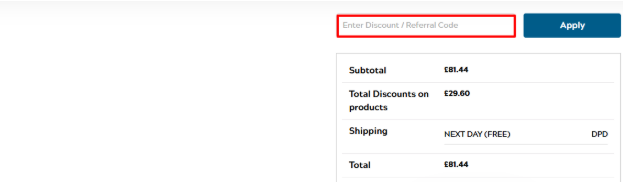 A red box to enter a Dare promo code