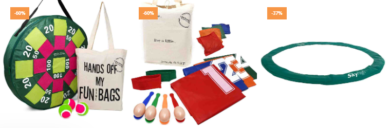 Big Game Hunters' outlets items are displayed on white background