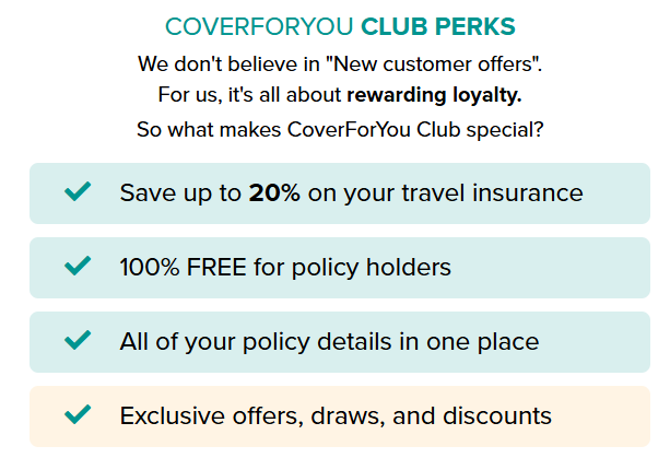 The CoverForYou loyalty club information page