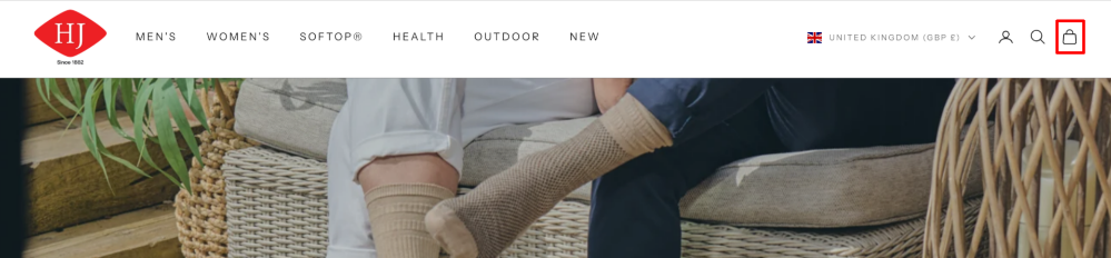 The HJ Hall website and shopping categories