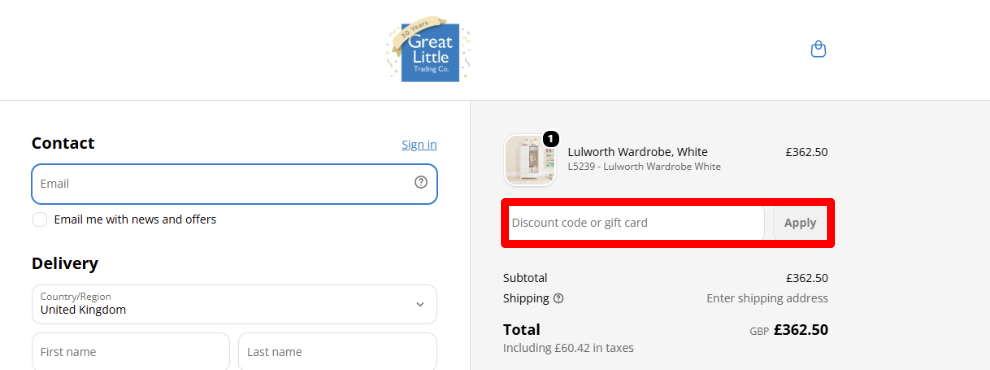 Paste your code in the red box to get your discount