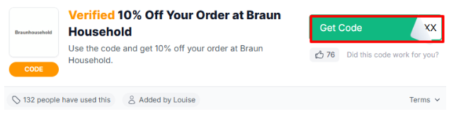 A box that revealed the Braun Household voucher code to use on your purchase