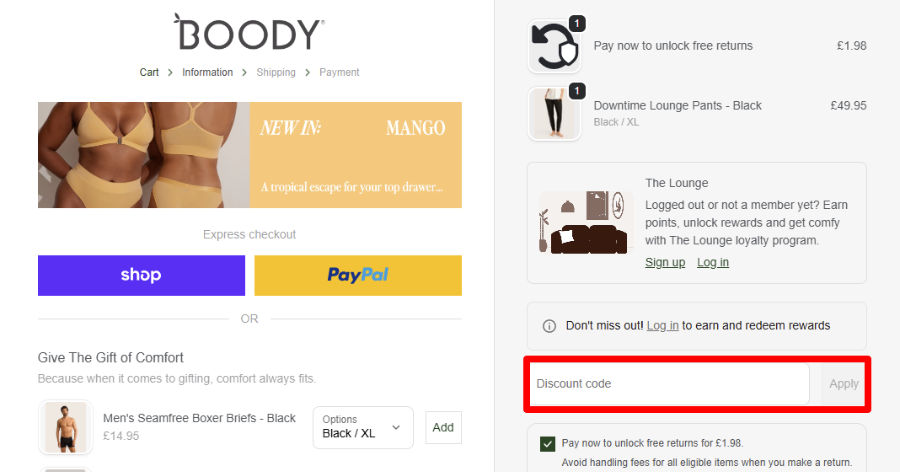 Paste your code to redeem your discount