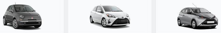 image showing a few car examples from Carrentals.co.uk