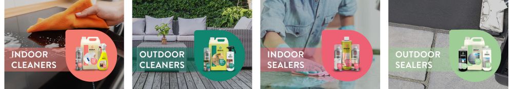 Go Glean indoor cleaners, outdoor cleaners and sealers range