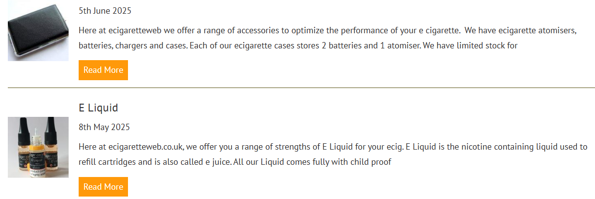 E Cigarette Web's blog and how it helps you with their various products to stop smoking