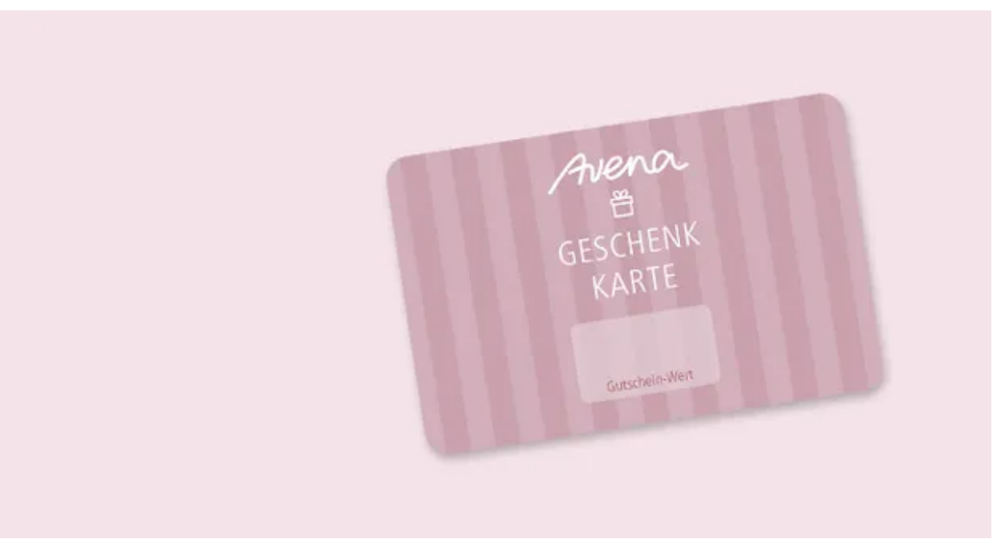 Grafik-Darstellung einer Avena-Geschenkkarte in rosa Farben