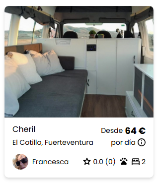 ejemplo de usuario alquilando su caravana en la web de camplify oficial
