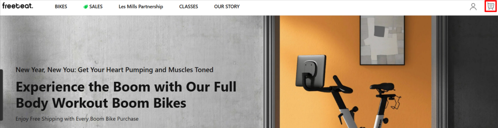 The Freebeat website and the shopping categories