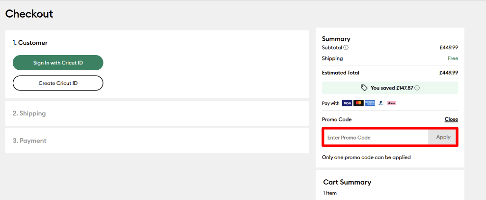 Paste your code in the red box to redeem your discount