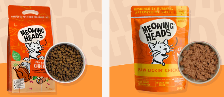 The Barkings Heads & Meowing Heads cat food flavours