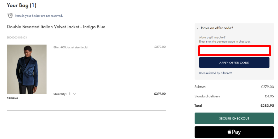 Past your code in the red box to redeem your discount