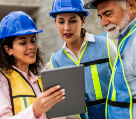 A group of people on a construction site