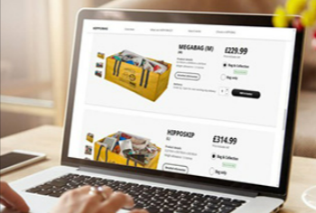 A person choosing a Hippo MEGABAG on the website for a project after signing up for their newsletter
