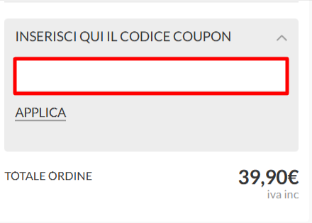 carrello del sito ufficiale GIOIAPURA dove poter inserire un codice sconto GIOIAPURA