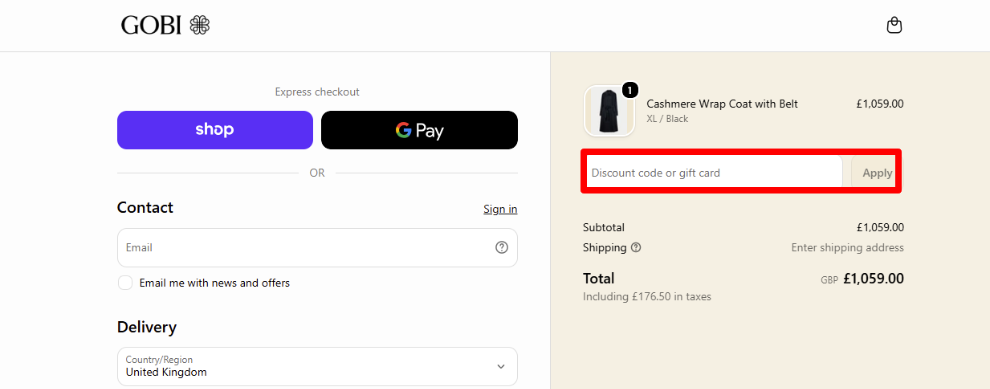 Paste your code in the red box to get your discount