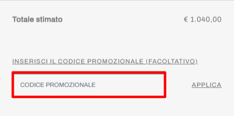 carrello del sito ufficiale Frette dove poter immettere un codice sconto Frette e risparmiare