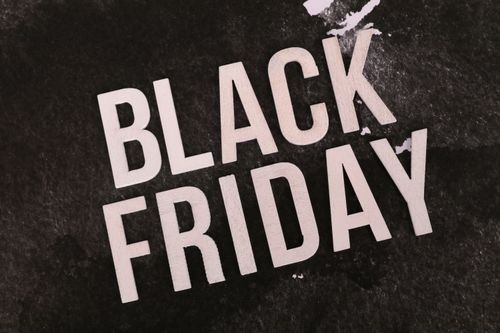 A banner with the words "Black Friday" on it