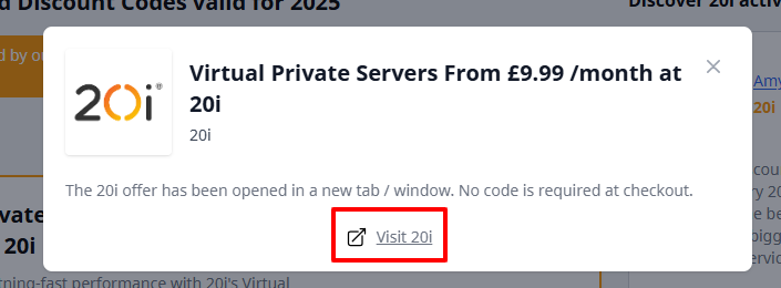 A 20i offer with "Visit 20i" in a red box