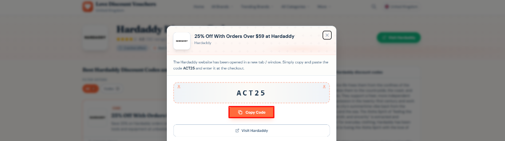 A Hardaddy code on Love Discount Vouchers