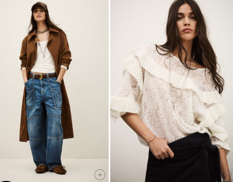 ba&sh clothing worn by two women for summer months in teh UK