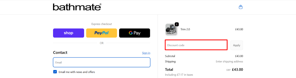 How to apply a Bathmate promo code at the official checkout to save on your order.