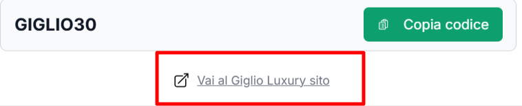 collegamento diretto al sito ufficiale Giglio Luxury dove poter applicare un codice sconto Giglio Luxury