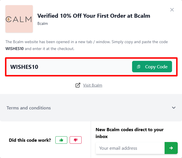 A Bcalm code on Love Discount Vouchers