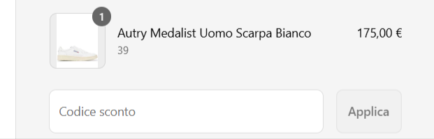 carrello del sito ufficiale Di Pierro dove poter incollare il codice sconto Di Pierro e risparmiare