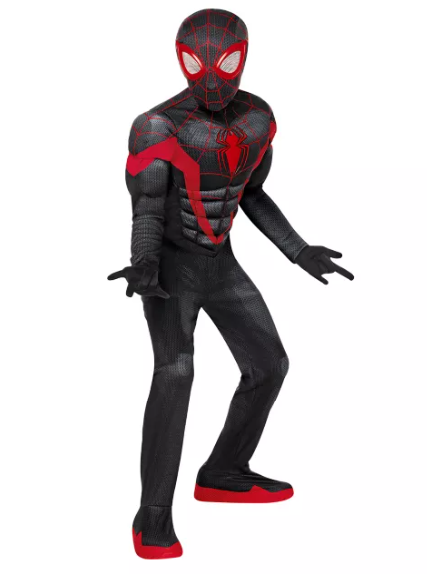 Best Halloween costumes for kids: A child wearing the Miles Morales muscle costume