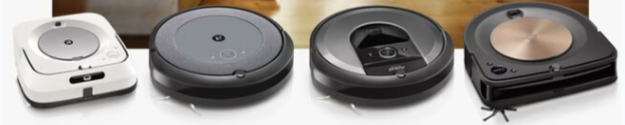 iRobot robot vacuums in different designs and colours
