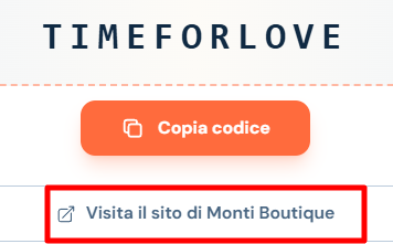 collegamento al sito Monti Boutique dove poter inserire ed applicare un codice sconto Monti Boutique