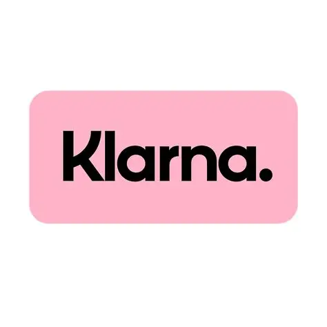 Das Klarna-Logo in schwarzer Schrift in einem pinken abgerundetem Rechteck