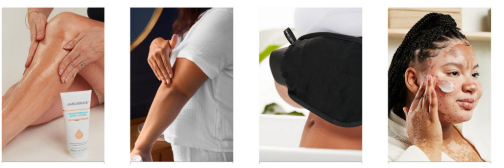Ameliorate models applying products on different body parts