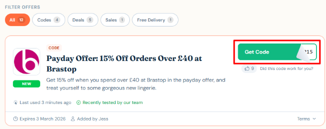 The Love Discount Vouchers page shows all Brastop's verified discount codes to use on your purchase