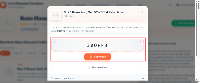 Discover the delicious world of Keto Hana with 30 recipes with our codes