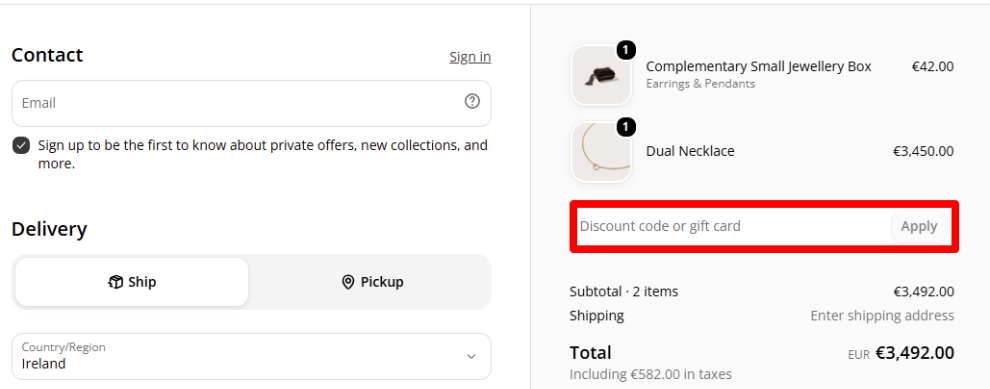 Paste your code in the red box to get your discount