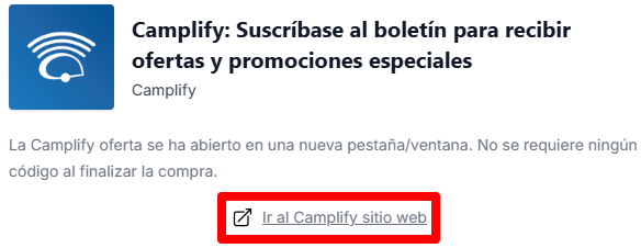 enlace para ir a camplify