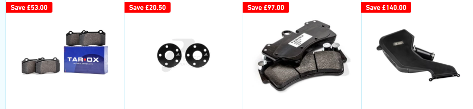 Clearence items displayed on a white background