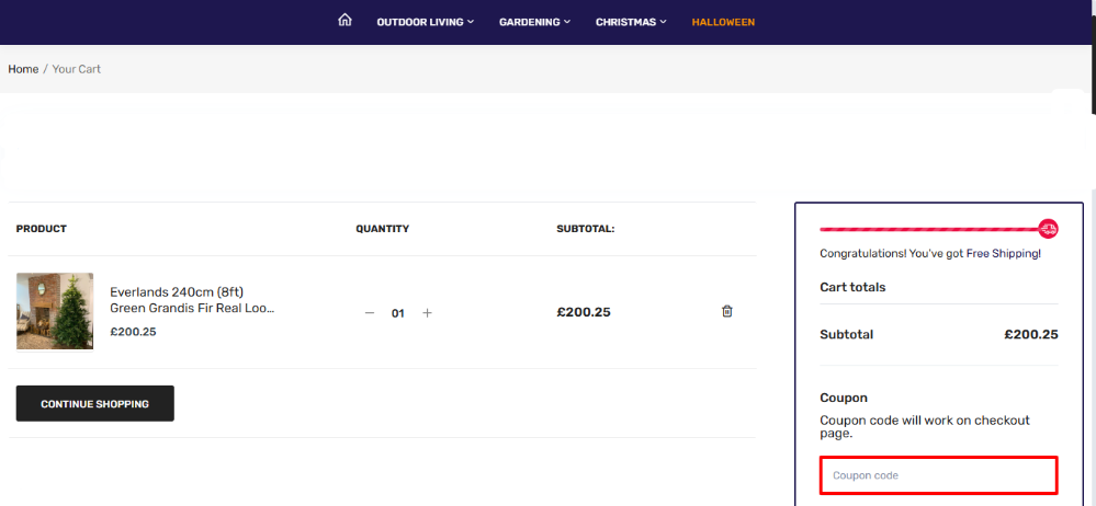 Shopping cart where you can apply your Cheaper Online voucher code