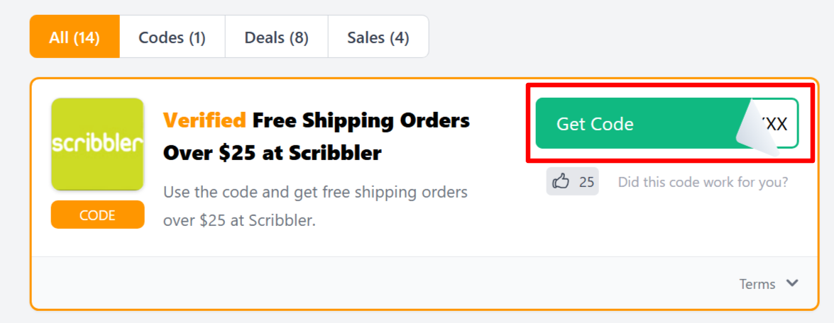 A Scribbler voucher code for customers to use to save money 