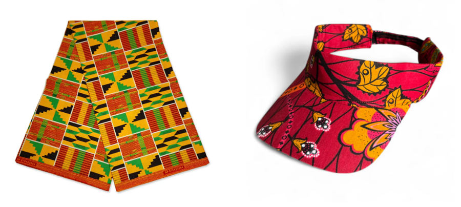 Ein langes Stoffstück und eine Sonnenschutzkappe von AfricanFabs