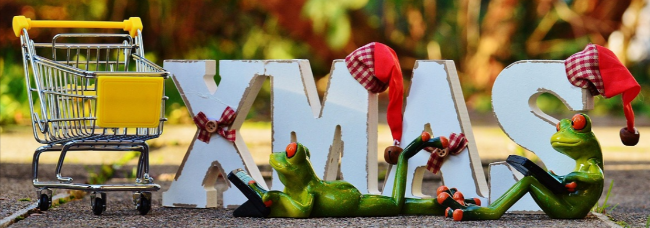 online shopping cart with Christmas savings and deals