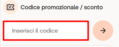 carrello del sito ufficiale Redcare dove poter inserire ed applicare un codice sconto Redcare