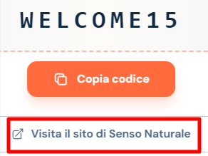link di collegamento al sito ufficiale Senso Naturale dove poter inserire un codice sconto Senso Naturale e risparmiare